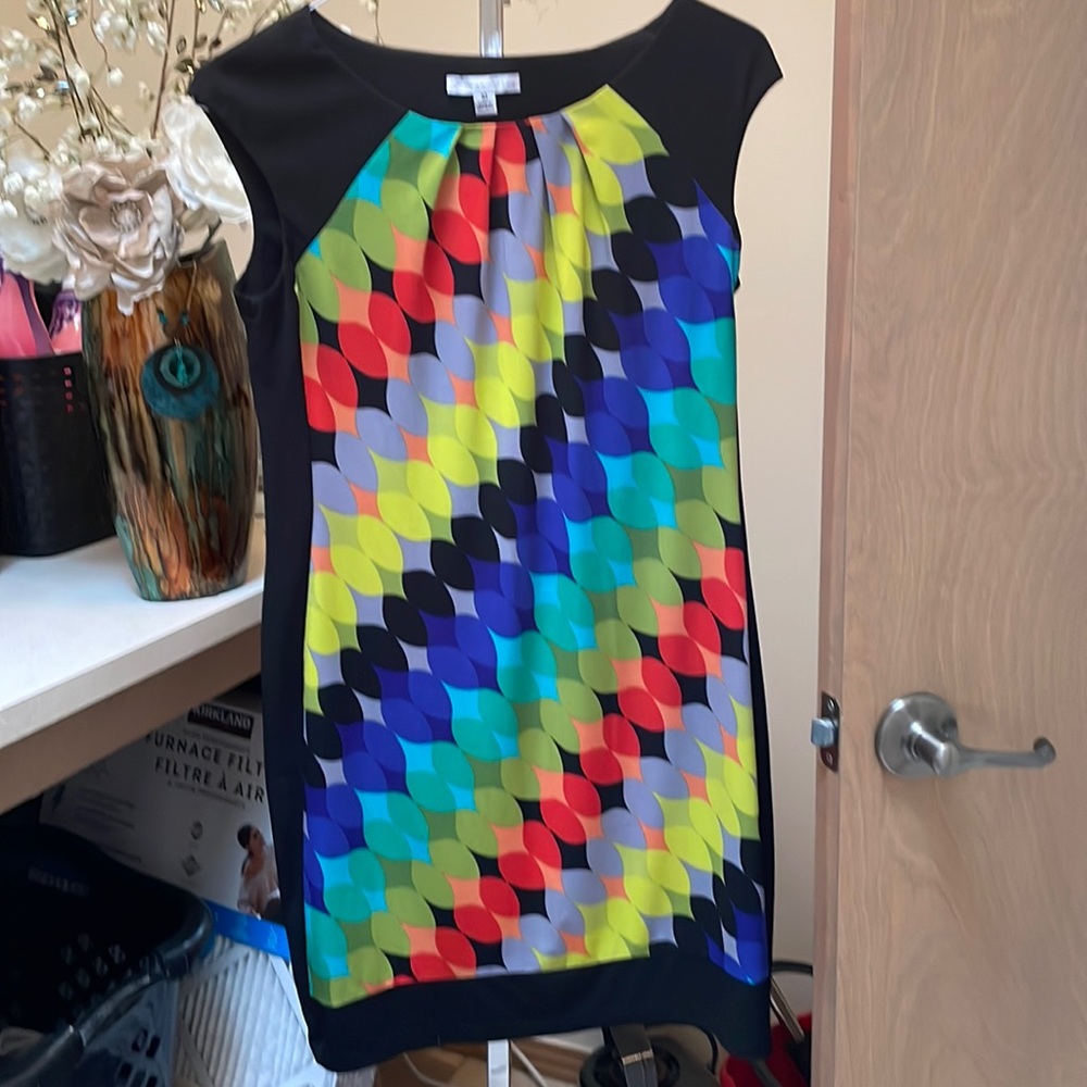 Cap sleeve,multi color size 10 dress